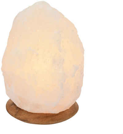 Schlafwelt Salzkristall-Tischlampe Sari, Leuchtmittel wechselbar, Warmweiß, Handgefertigt - jeder Stein ein Unikat, H: ca.18 cm, ca.2-3 kg