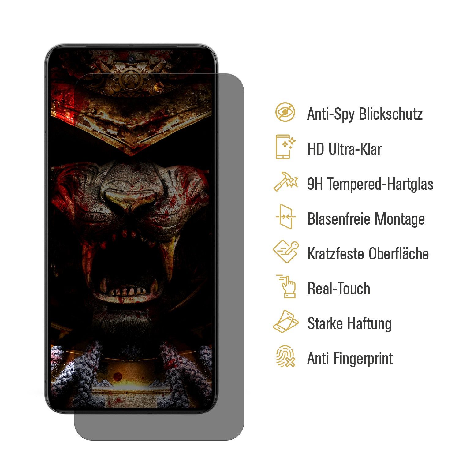 Protectorking Displayschutzfolie Blickschutz 9H Panzerglas Anti-Spy Sichtschutz Screen-Protector für Xiaomi 14T Pro, 1 Stück, Displayschutz, gegen Stöße, Kratze – Bild 3 von 4
