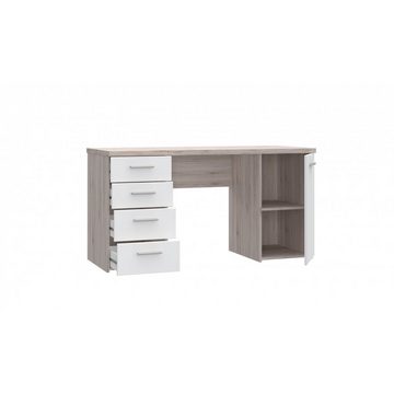 Forte Möbel Schreibtisch Schreibtisch Arbeitstisch Bürotisch PC Sandeiche Dekor / Weiß 145 cm