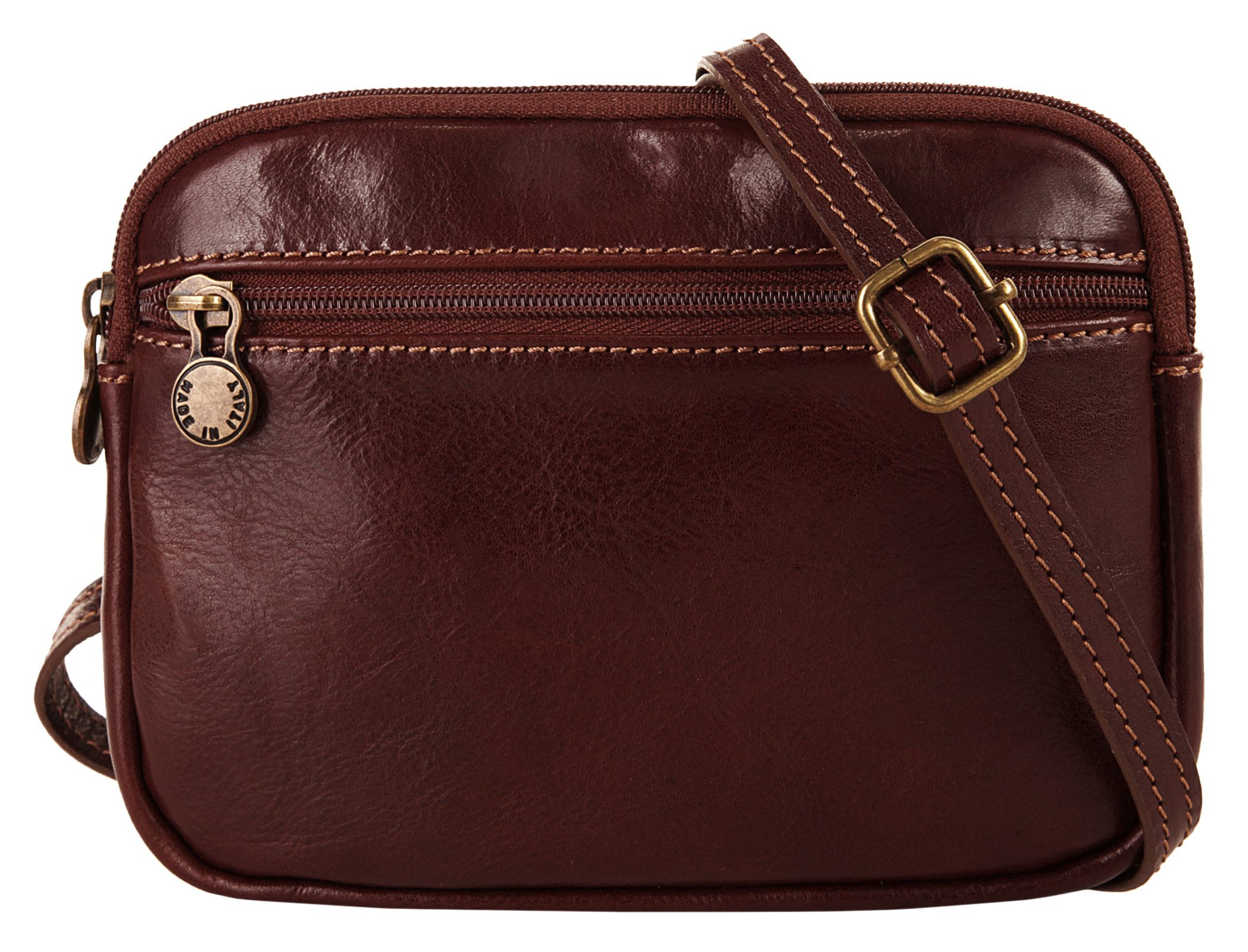 Piké Umhängetasche, echt Leder, Made in Italy