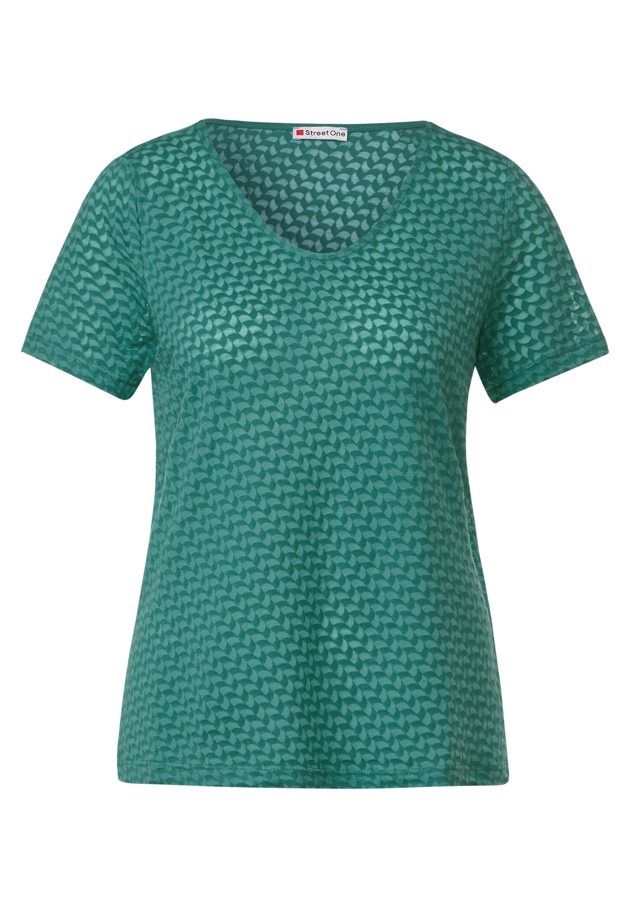 STREET ONE Kurzarmshirt lagoon green