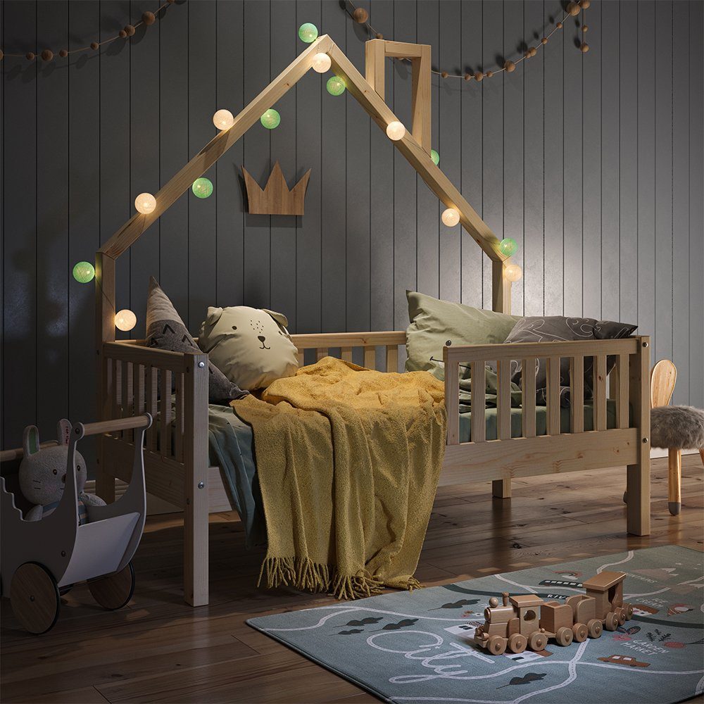 VitaliSpa® Hausbett »Kinderbett Spielbett Noemi 70x140cm natur  Rausfallschutz« online kaufen | OTTO