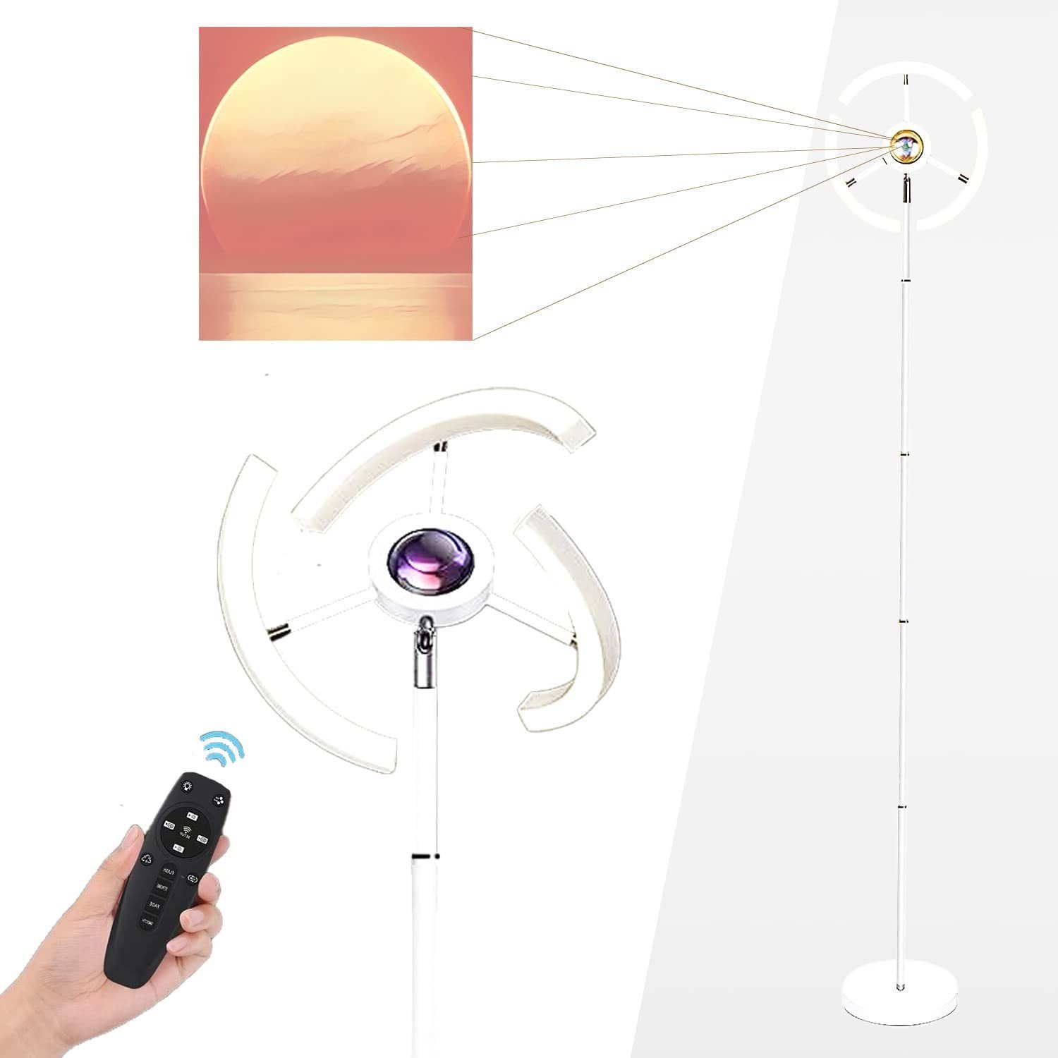 gaming Stehlampe Schlafzimmer, lampe Sunset mit integriert, vielen Sonnenuntergang LED LED line® deko lamp Farbwechsler, fest Funktionen Easy