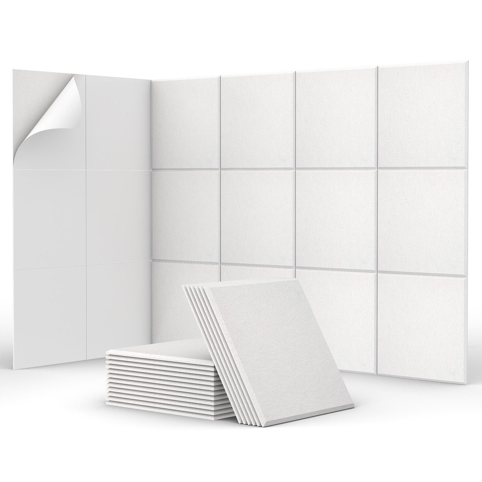 TONOR Schallschutzpaneel Quadratische Akustikplatten Selbstklebend, Schallabsorber Schallschutz