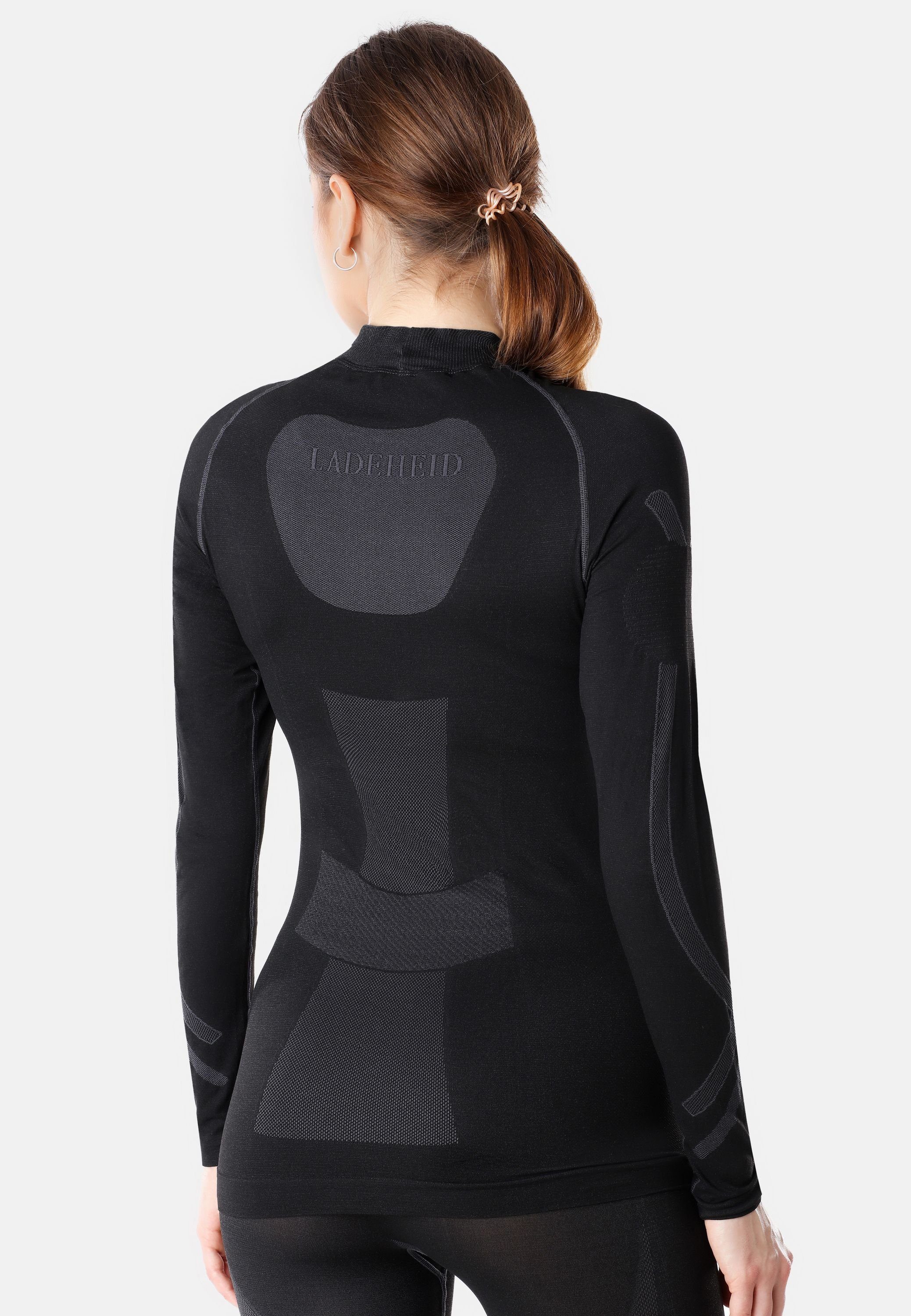 Shirt Funktionsunterwäsche Ladeheid Damen Schwarz/Graphite LAGI004 Thermoaktiv Funktionsunterhemd langarm