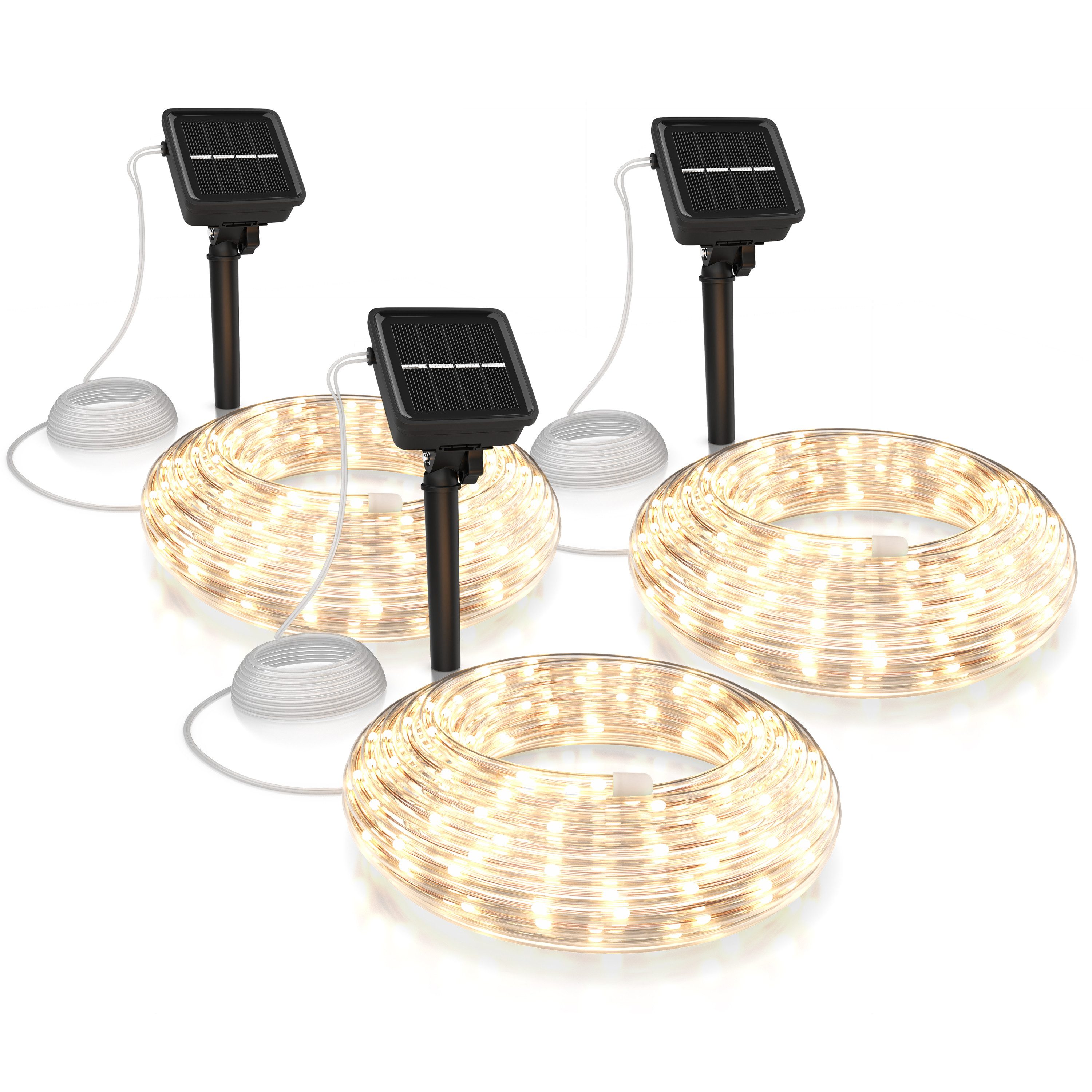 BEARWARE LED-Lichterkette Solar 10m warmweiß, Innen & Außen, Solarpanel mit günstig online kaufen