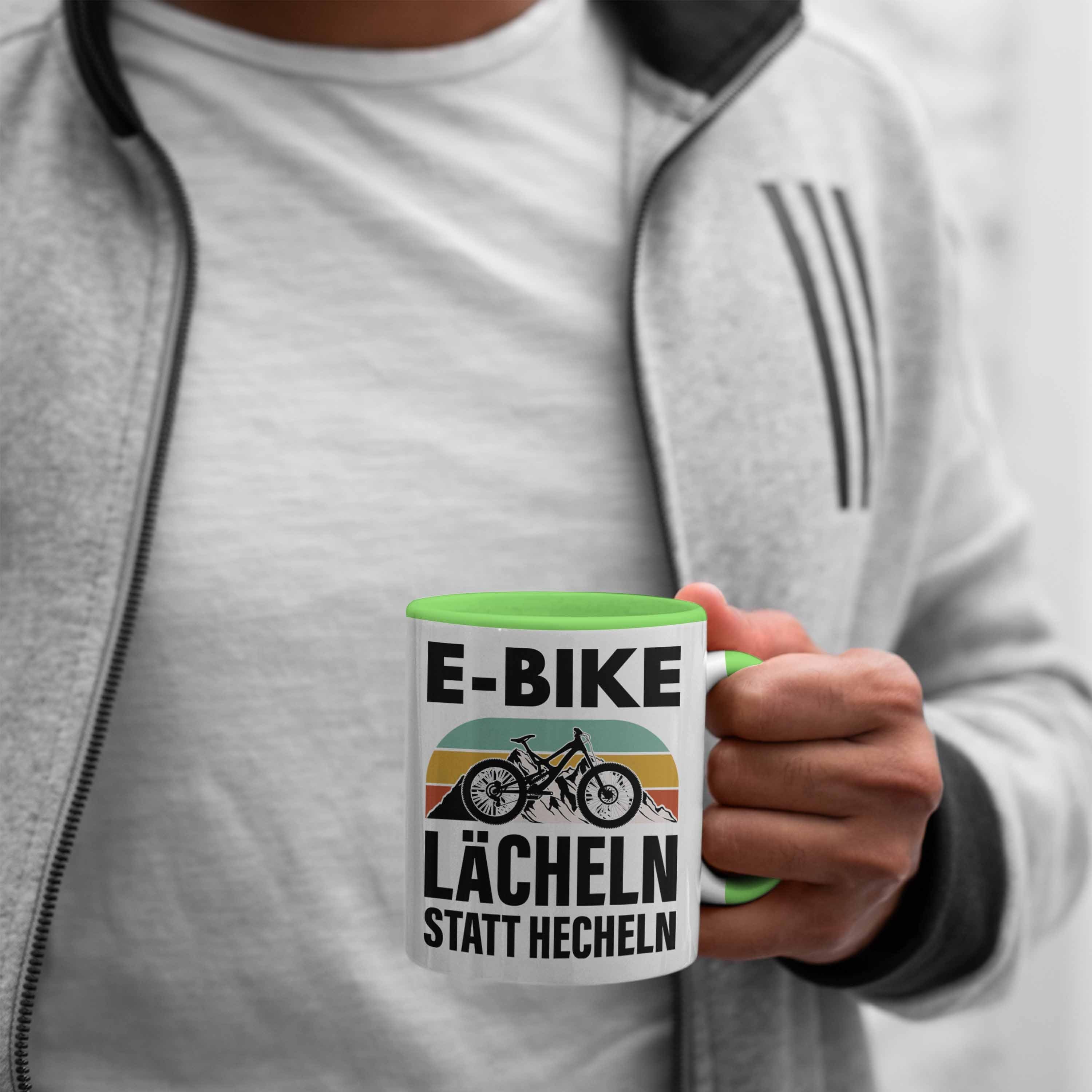 Tasse Spruch Rentner Geschenke Tasse Elektrofahrrad - mit Geschenk Kaffeetasse Trendation Ebike Trendation E-Bike Lustige Grün