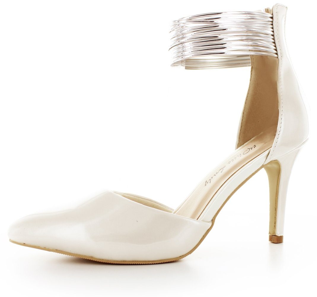 825 Pumps aus Lackleder mit metallic Riemchen Slingpumps