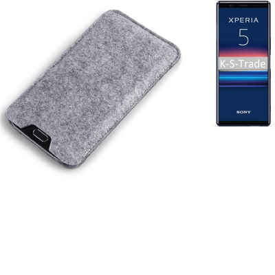 K-S-Trade Handyhülle für Sony Xperia 5, Filz Handyhülle Schutzhülle Filztasche Filz Tasche Case Sleeve