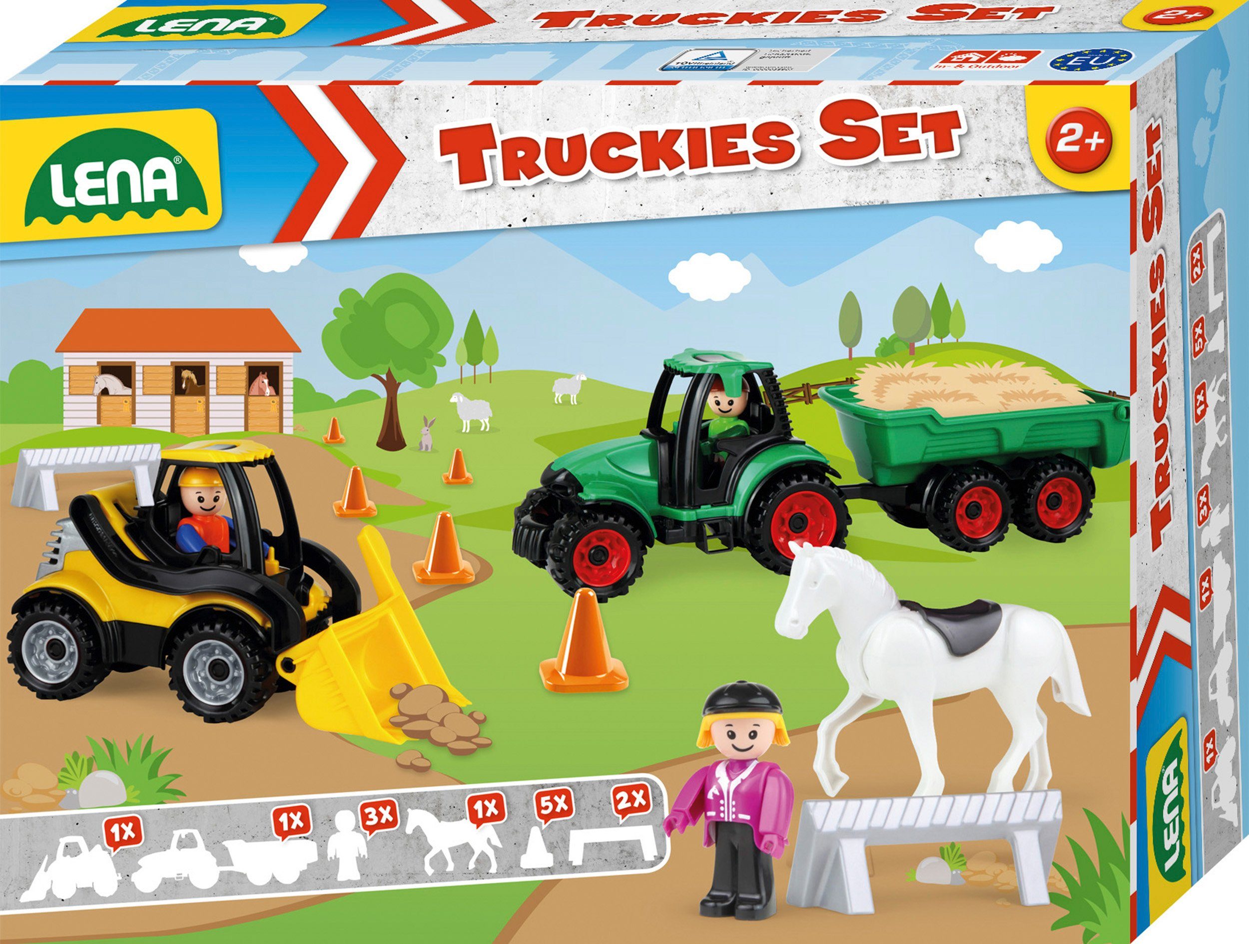 Lena® Іграшки-Traktor Truckies Set Bauernhof, inkluisve Schaufellader und Spielfigur; Made in Europe