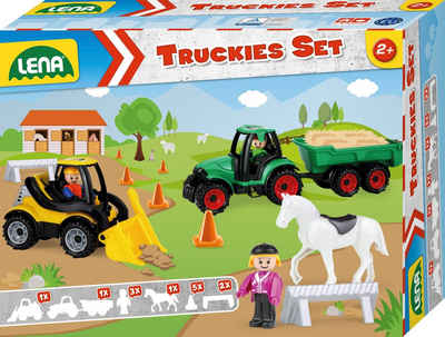 Lena® Spielzeug-Traktor Truckies Set Bauernhof, inkluisve Schaufellader und Spielfigur; Made in Europe