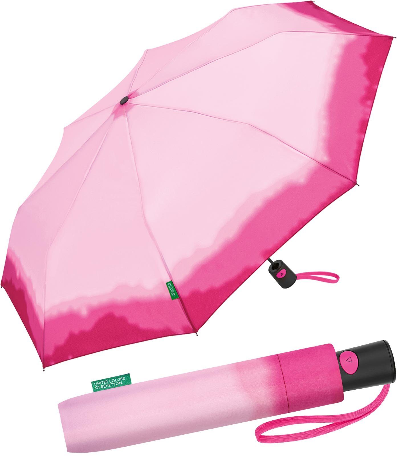 Taschenregenschirm Mini mit Auf-Automatik - Dip Dye fuchsia