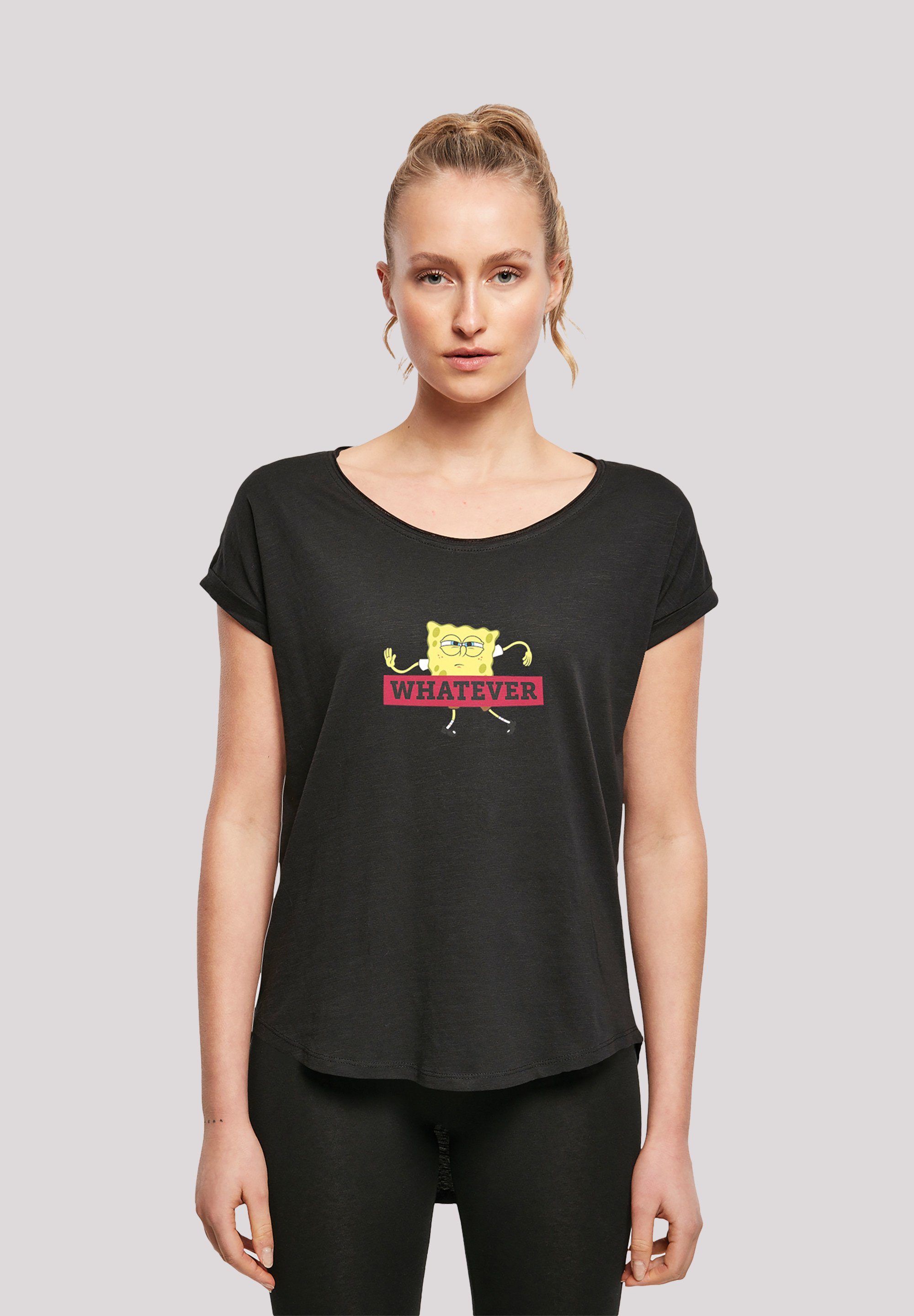F4NT4STIC T-Shirt Spongebob Schwammkopf WHATEVER Tragekomfort Merch weicher Damen,Premium Baumwollstoff Sehr hohem ,Lang,Longshirt,Bedruckt, mit