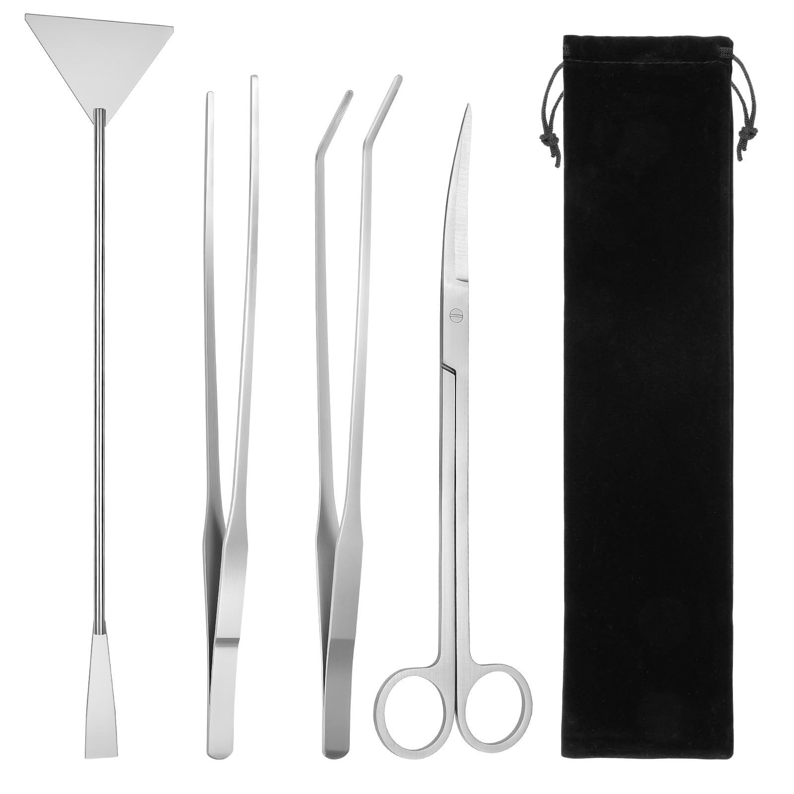 Zyronn Aquariumpflege Aquarium Aquascaping Tools,Premium Edelstahl Wasserpflanzen Werkzeuge, (Anti-Rost Pinzette Schere Schaber Werkzeug Set), für Fisch Tank Reinigung Pflanze Trimmen.