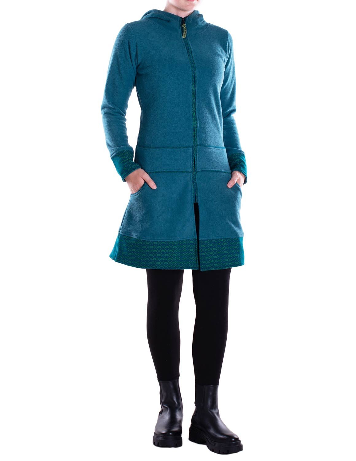 Vishes Kapuzenfleecejacke Lange Kapuzenjacke Damen Fleece günstig online kaufen