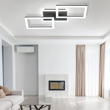 Nettlife LED Deckenleuchte Wohnzimmer Deckenlampe Weiß 46W Dimmbar mit Fernbedienung Modern, LED fest integriert, Warmweiß Neutralweiß Kaltweiß, Schlafzimmer Büro Flur Küche