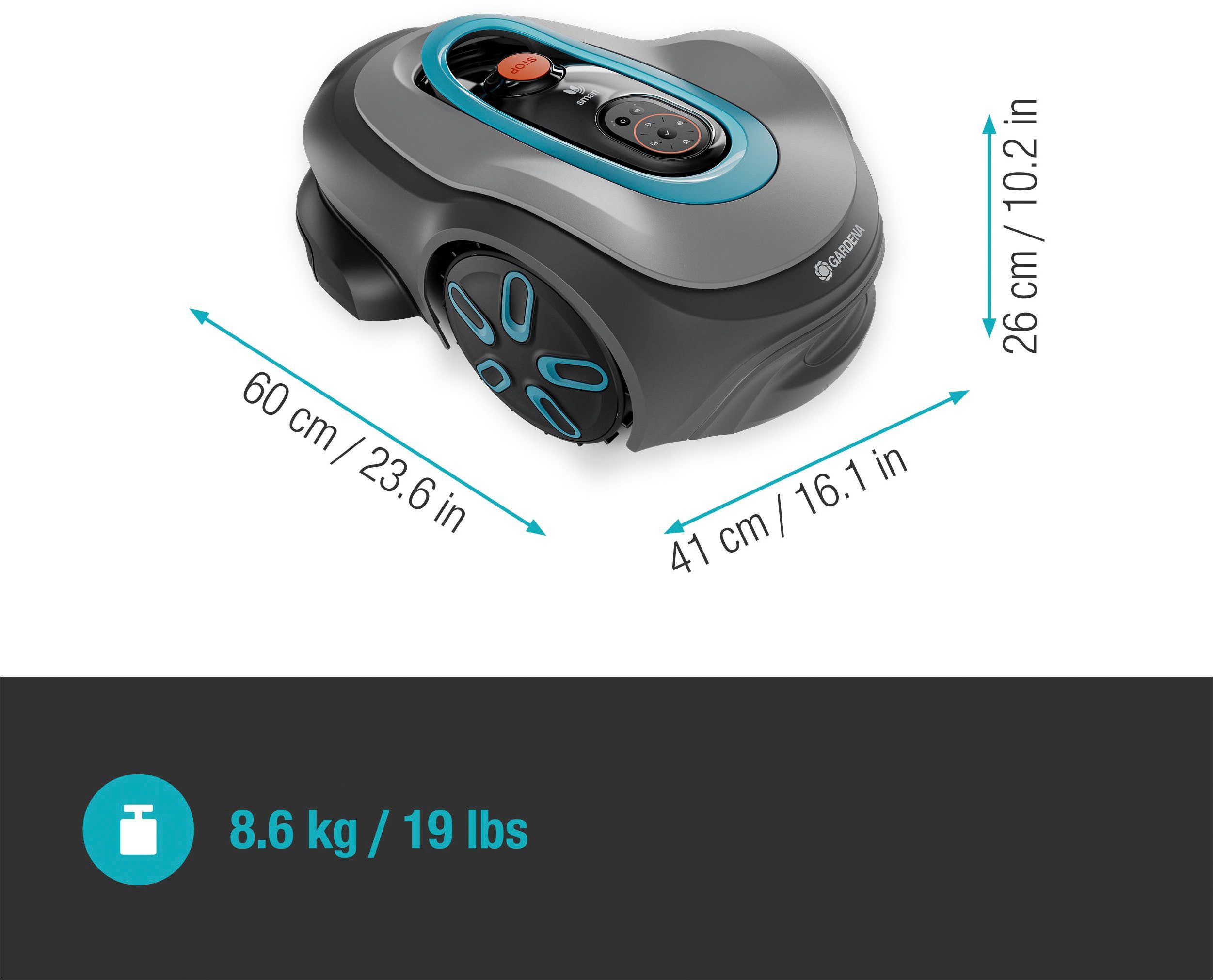 GARDENA Rasenmähroboter smart SILENO pro, bis 600 m² Rasenfläche, inkl. 150 m Begrenzungskabel