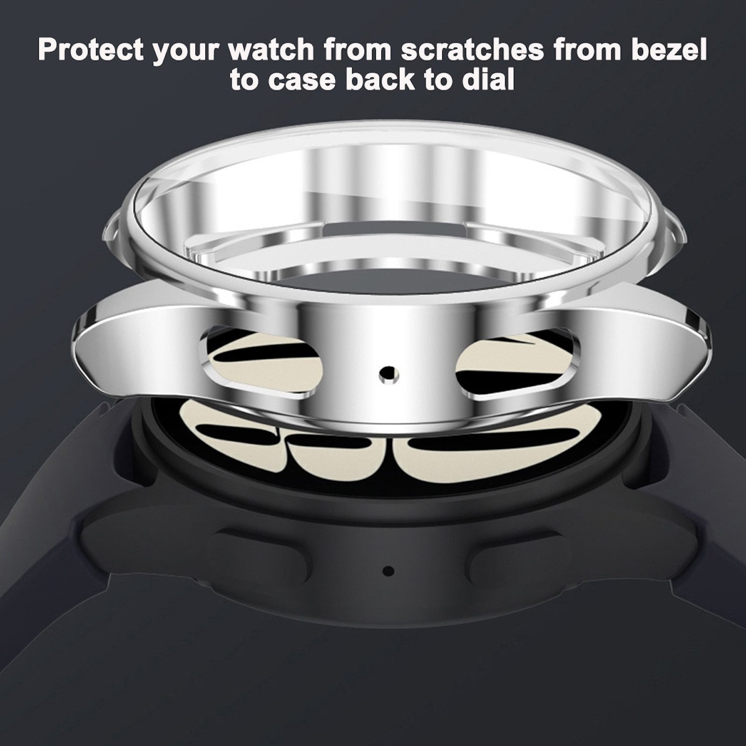 Wigento Smartwatch-Hülle Für Samsung Galaxy Watch 7 40mm Full Cover Watch TPU Hülle Transparent – Bild 5 von 5