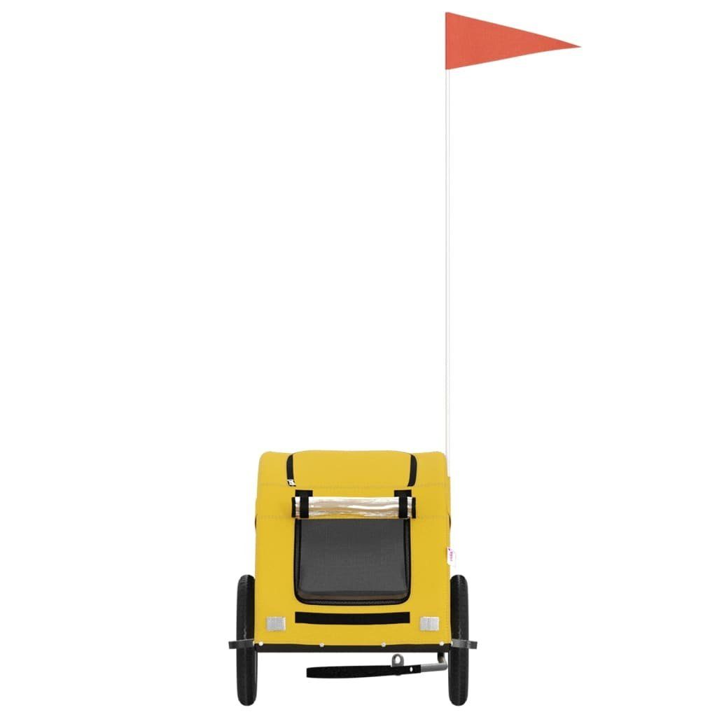 vidaXL Bicycle Dog Trailer 30 kg Bicycle Trailer for Dogs Yellow Oxford Fabric and Iron