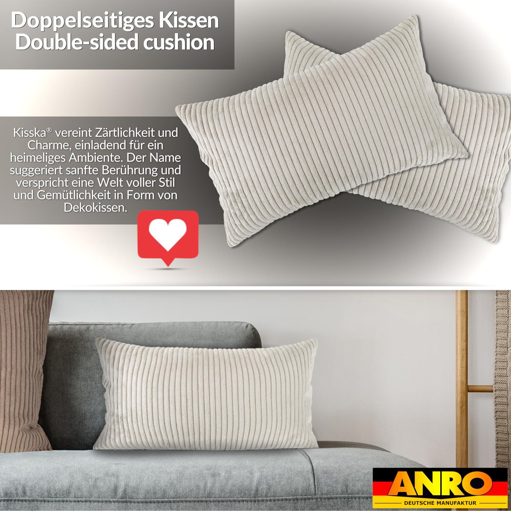 ANRO Dekokissen Kissenhülle MIT oder OHNE Füllung Kissenbezug Zierkissen, Kissenhülle in 30x50cm ohne Füllung Hellgrau