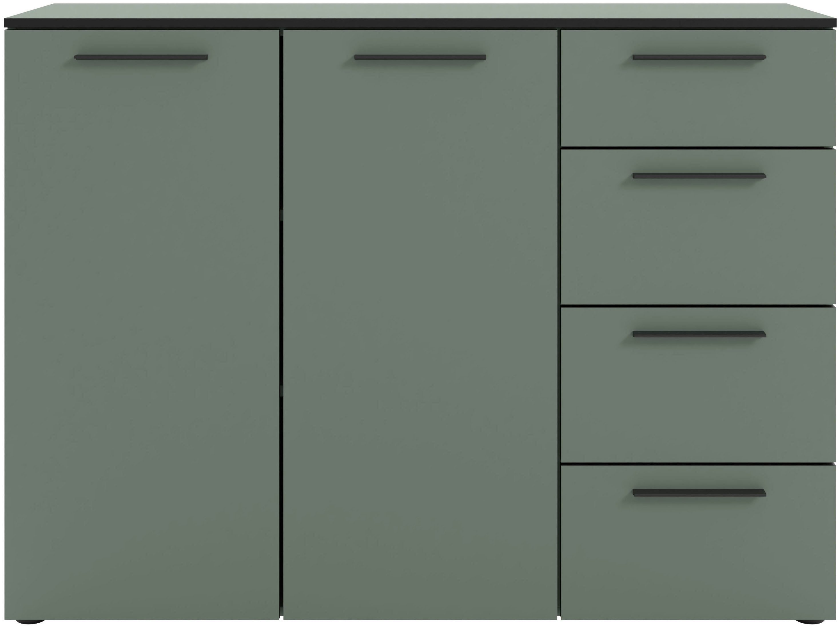 Manjana Möbel Kommode Kommode mit Schwarz matten Metallgriffen in verschiedenen Ausführungen