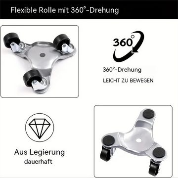 RefinedFlare Möbelrolle 4-teiliges Werkzeug zum Bewegen von Möbeln, (1-St., ideal zum Bewegen von Sofas, Schränken und Kühlschränken), 360° drehbare Räder, robustes mobiles Hebewerkzeug