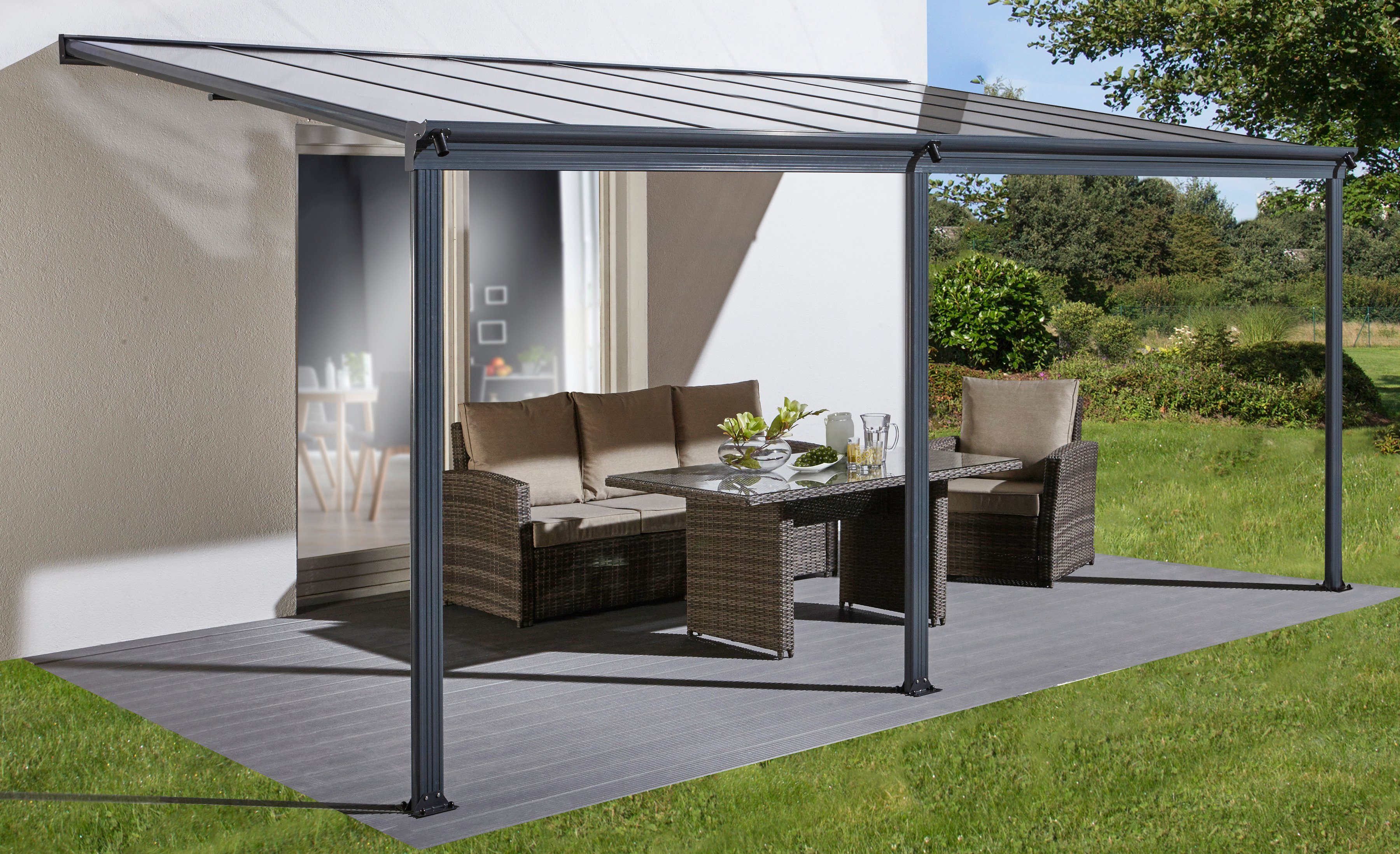 KONIFERA Terrassendach, BxT: 557x300 cm, Bedachung Doppelstegplatten, in verschiedenen Größen