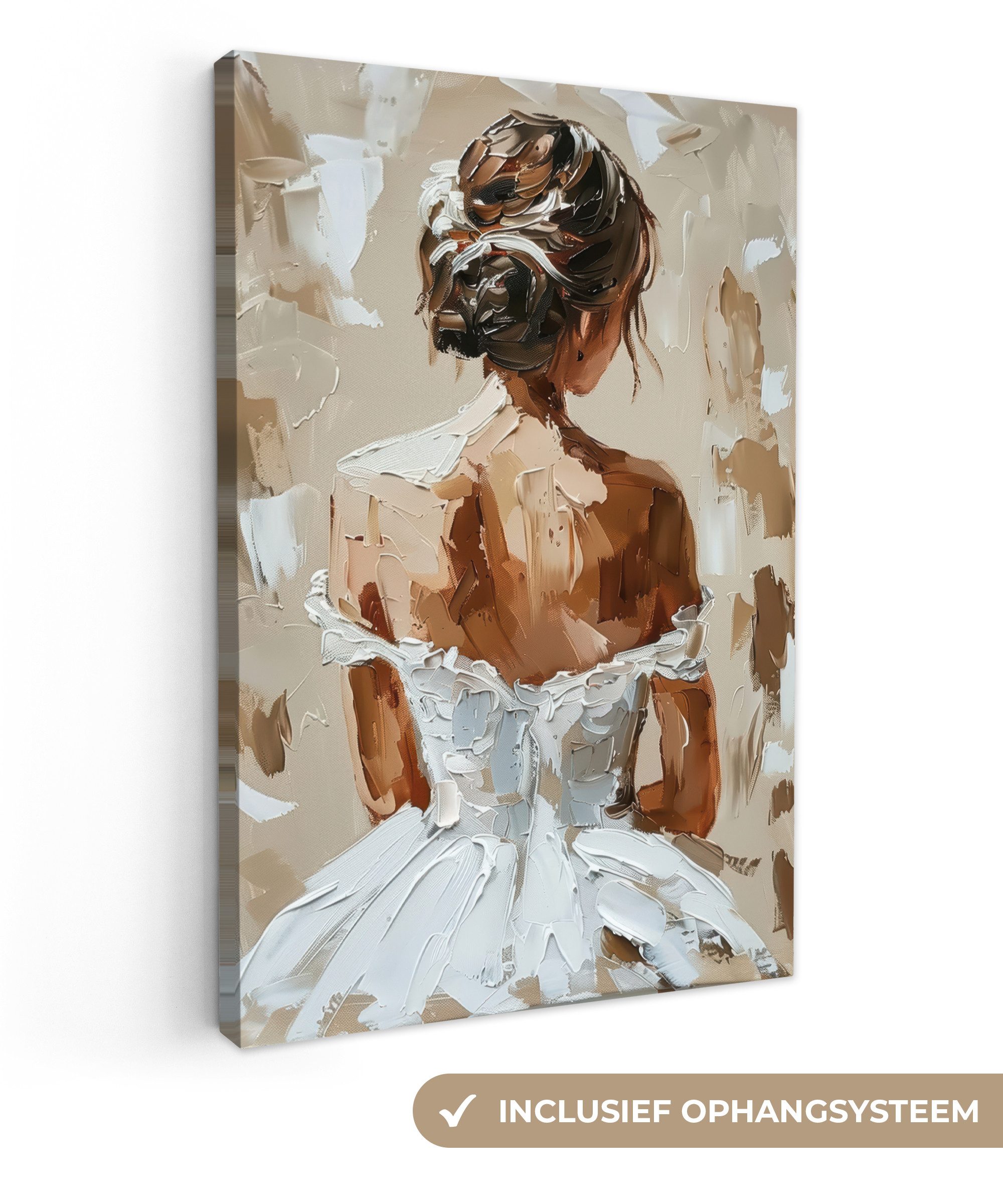 OneMillionCanvasses® Leinwandbild Frau - Farbe - Abstrakt - Beige - Modern, Fotodruck (1 St), Leinwand Canvas Wandbild, Wanddekoration 20x30 cm