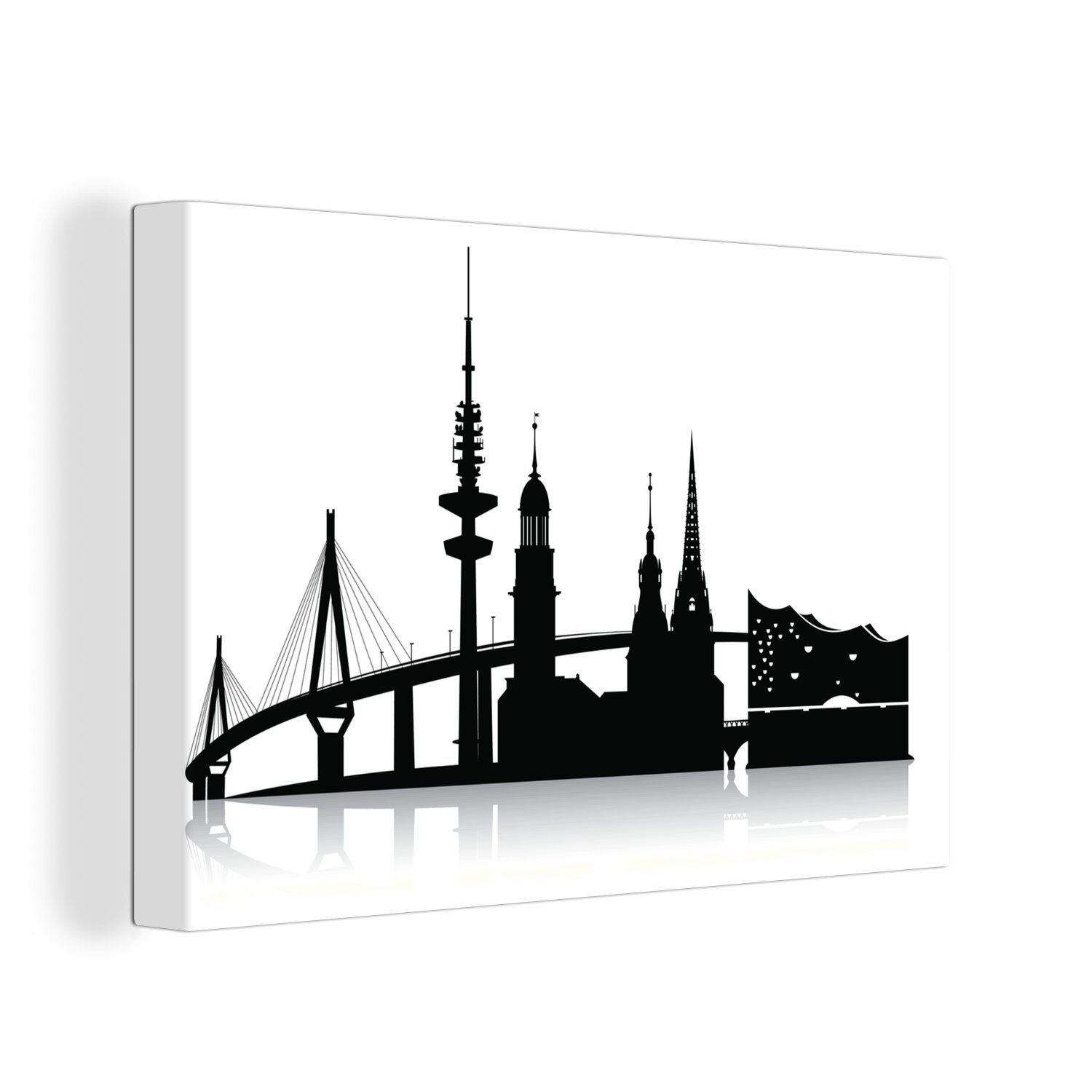 OneMillionCanvasses® Leinwandbild Eine schwarz-weiße Illustration mit günstig online kaufen