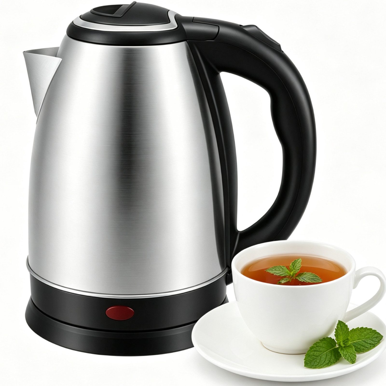 OZAVO Wasserkocher Edelstahl Wasserkocher 1.8L 1500W mit Kalkfilter und 360°-Basis, 1500 W, Abschaltautomatik,Trockenlaufschutz,100% BPA Frei
