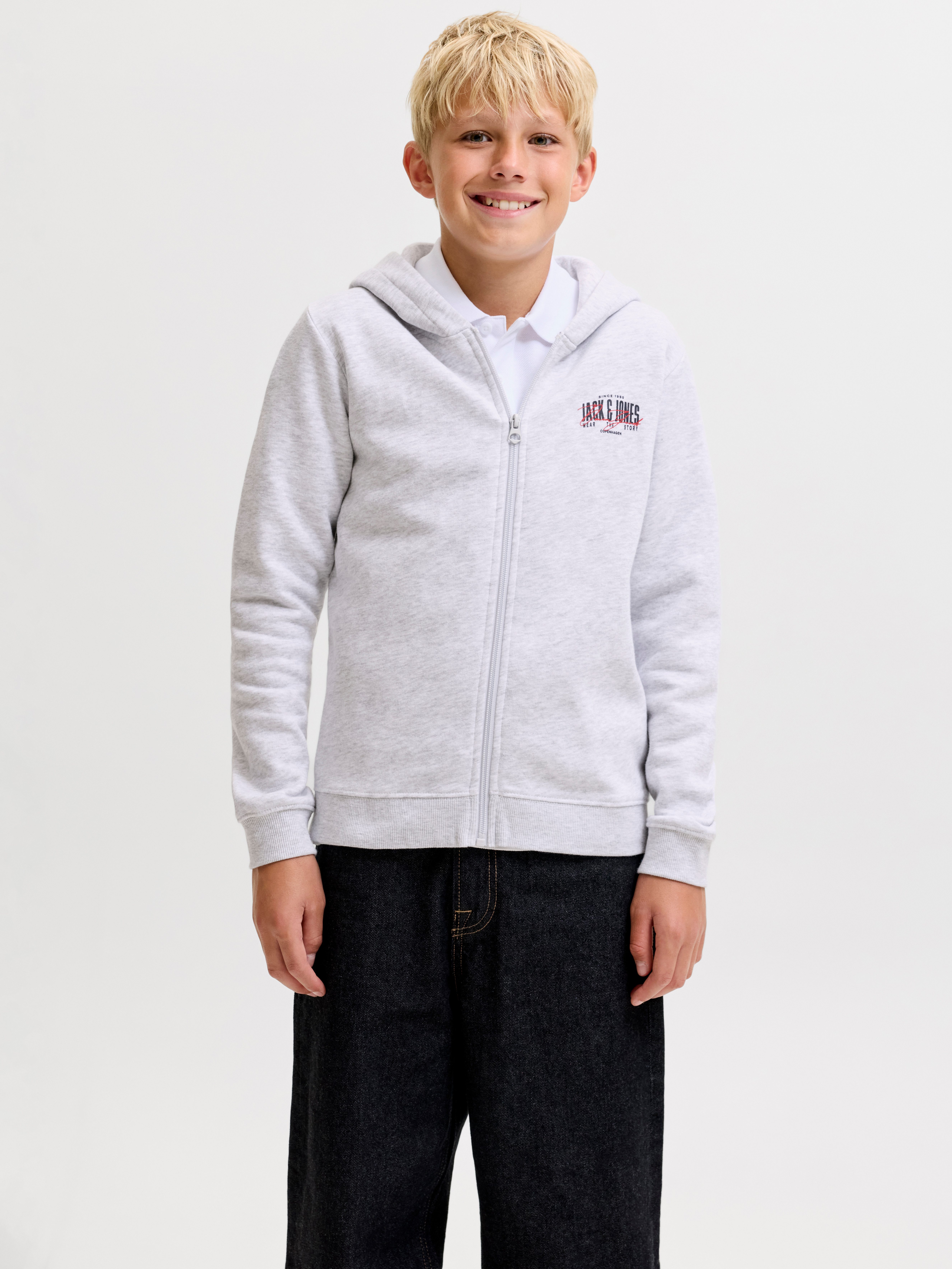 Jack & Jones Junior Kapuzensweatshirt JJAERO SWEAT HOOD JNR Baumwollmischung, regular fit