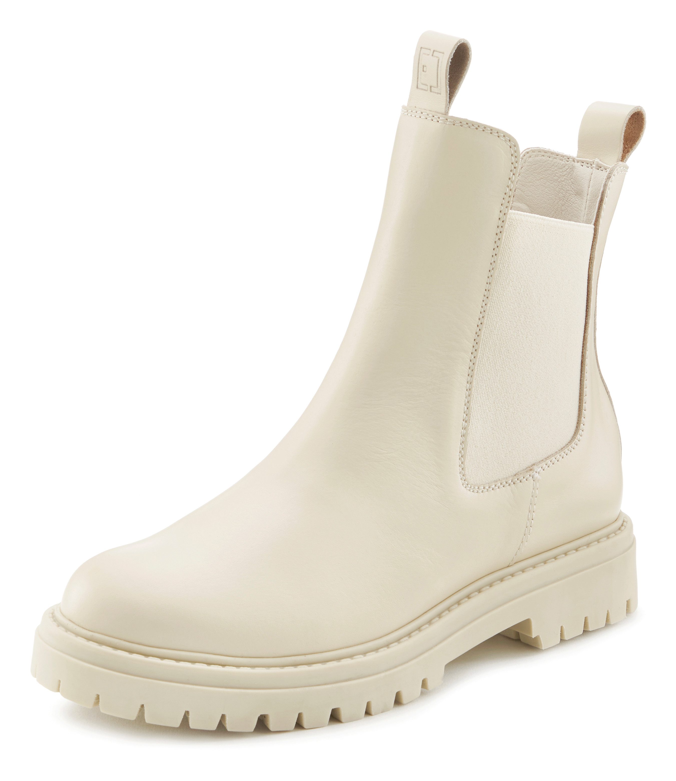 Elbsand Chelseaboots, Schlupfstiefel, Bikerboots, Sommerstiefelette Stiefelette aus Leder mit Stretch-Einsätzen, Lederstiefelette