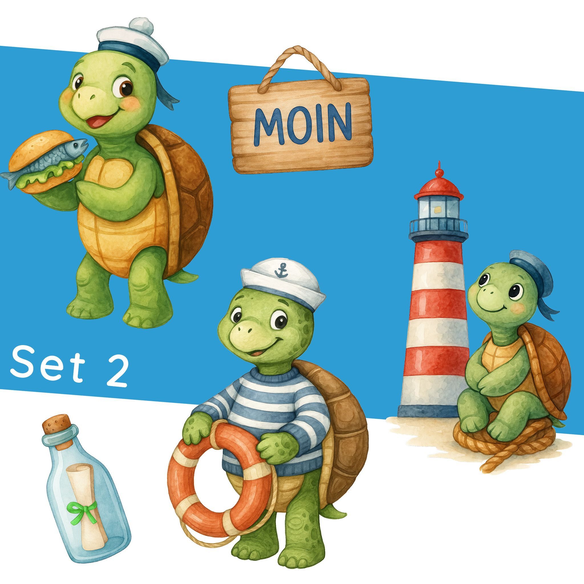 Sunnywall Wandtattoo Aufkleber Maritim Schildkröte - günstig online kaufen