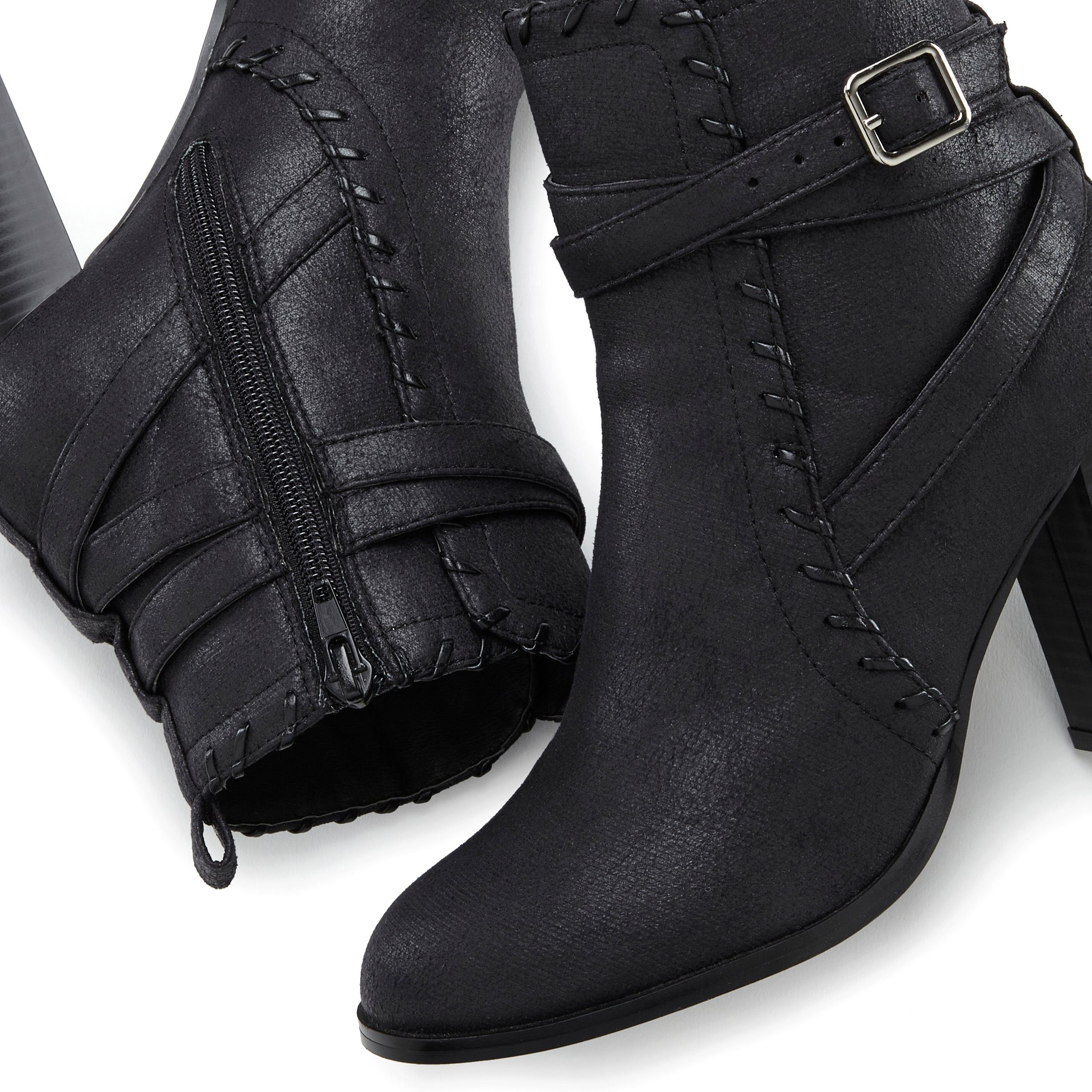 Boot, Blockabsatz, schwarz High-Heel-Stiefelette LASCANA Ankle mit Stiefel Vintage-Look bequemen im