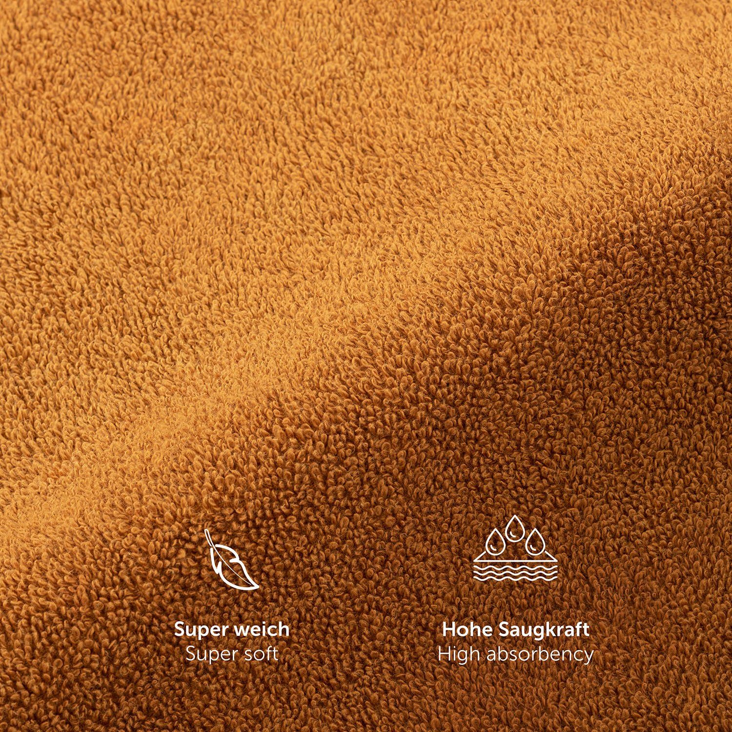 Blumtal Badetücher 2er-Set Premium Frottier-Badetuch in 70x140cm, 100% Baumwolle, Baumwolle (2X (70x140 cm), 2-St), Oeko-TEX zertifiziertes Badetuch - saugstark – Bild 5 von 5
