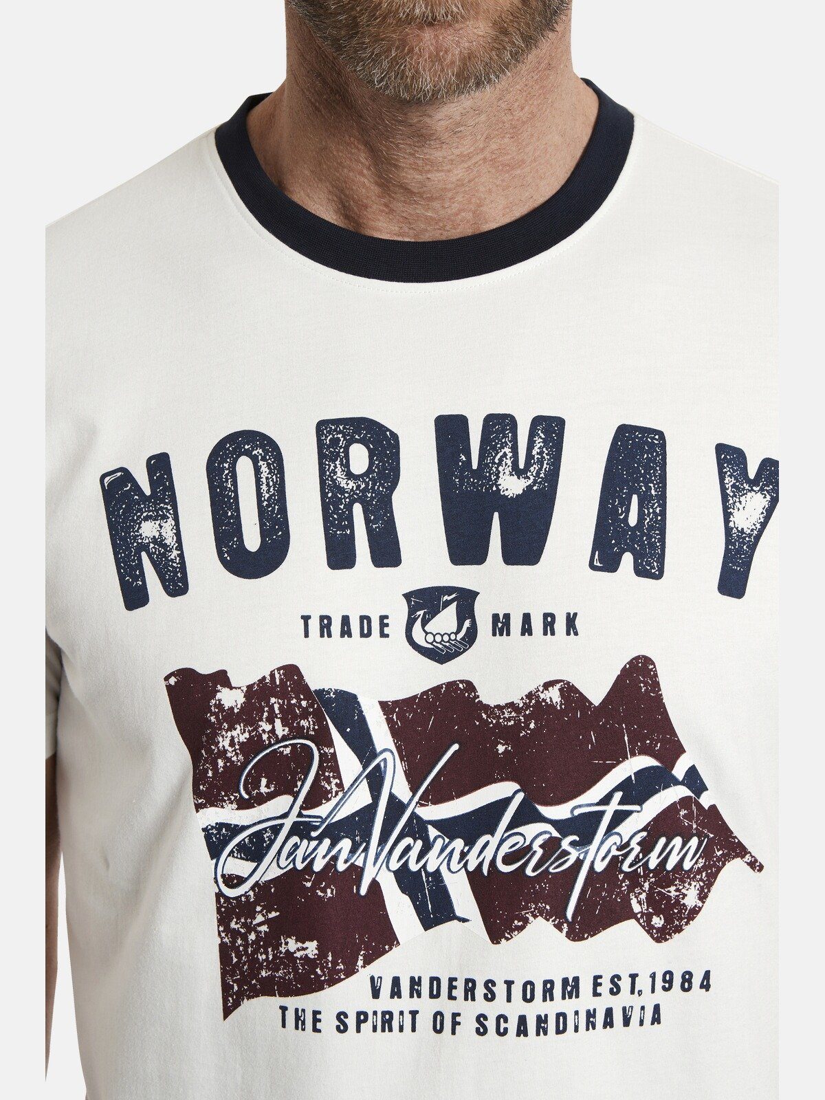 Jan Vanderstorm T-Shirt TORAN stylischer Print (2er-Pack)