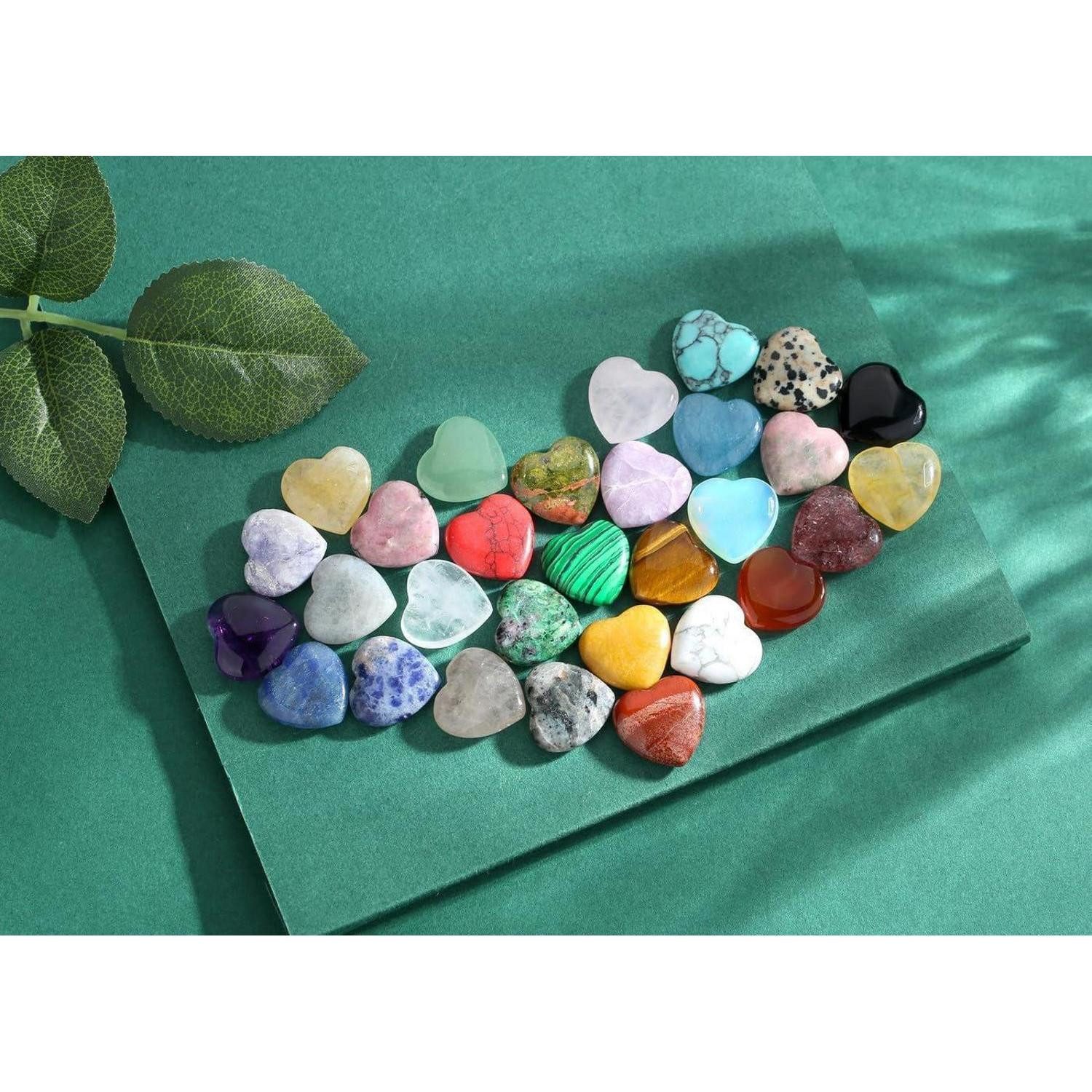 LuxusKollektion Edelstein Kristall Herzen Edelsteine 30PCS Dekosteine B-multi-30pcs