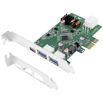 LogiLink PCI Express Karte, USB 3.2 (Gen1x1), 1x USB-C® PD Modulkarte, inkl. Low-Profile Slotblech