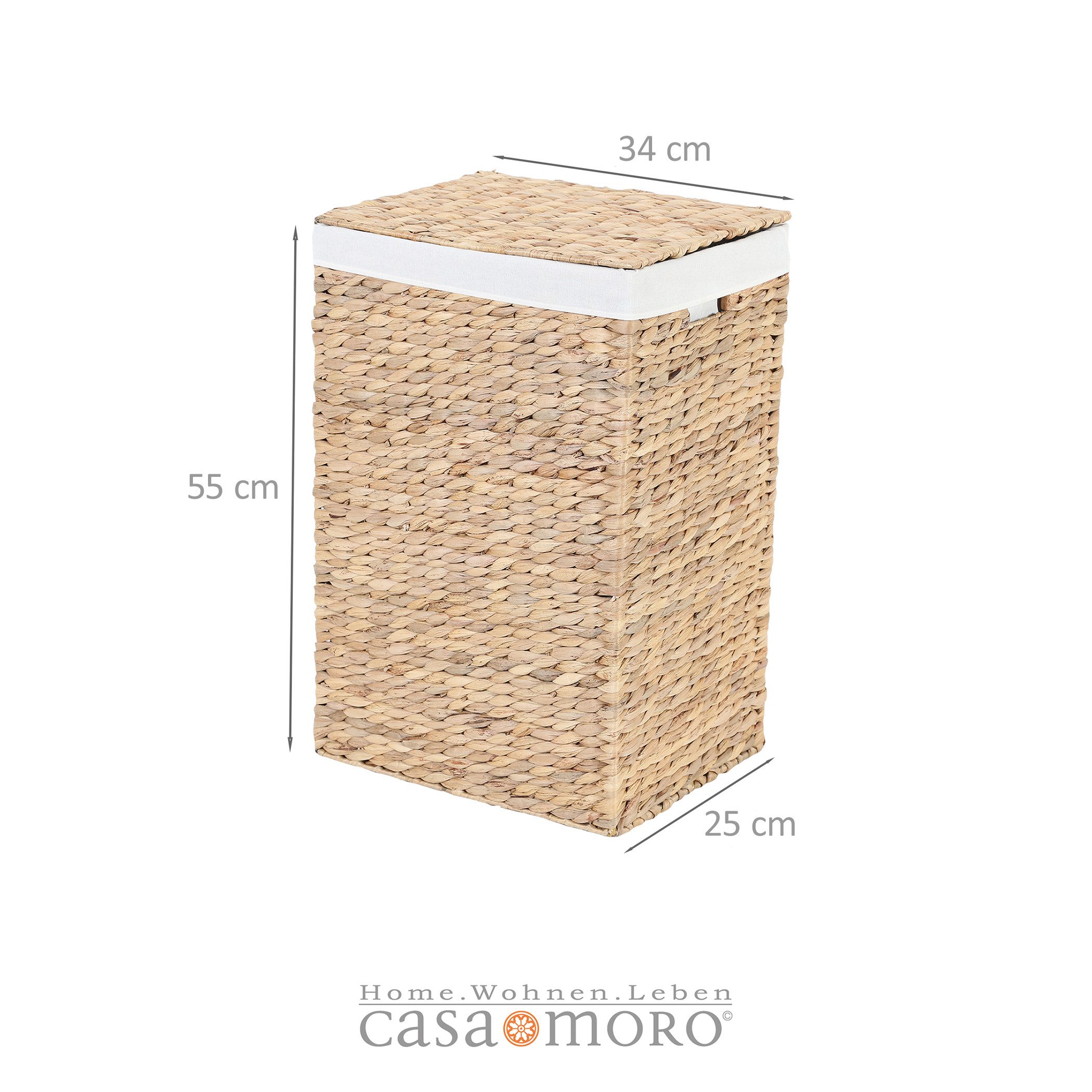 Casa Moro Aufbewahrungskorb Wäschekorb mit Deckel & Innensack 45L Wäschesam günstig online kaufen