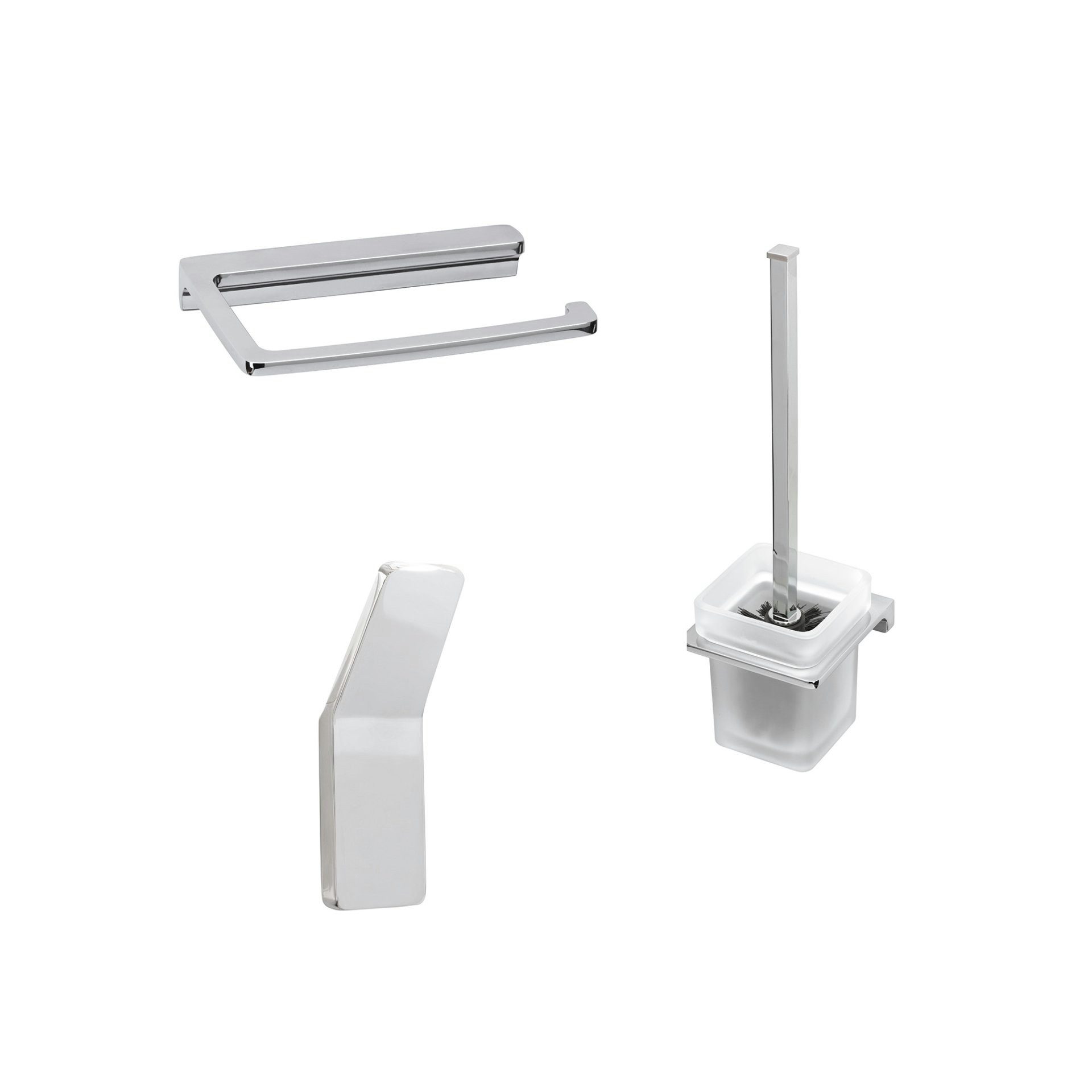 BADEDU Badezimmer-Set Badaccessoires, Handtuchhaken, Toilettenpapierhalter, Toilettenbürste