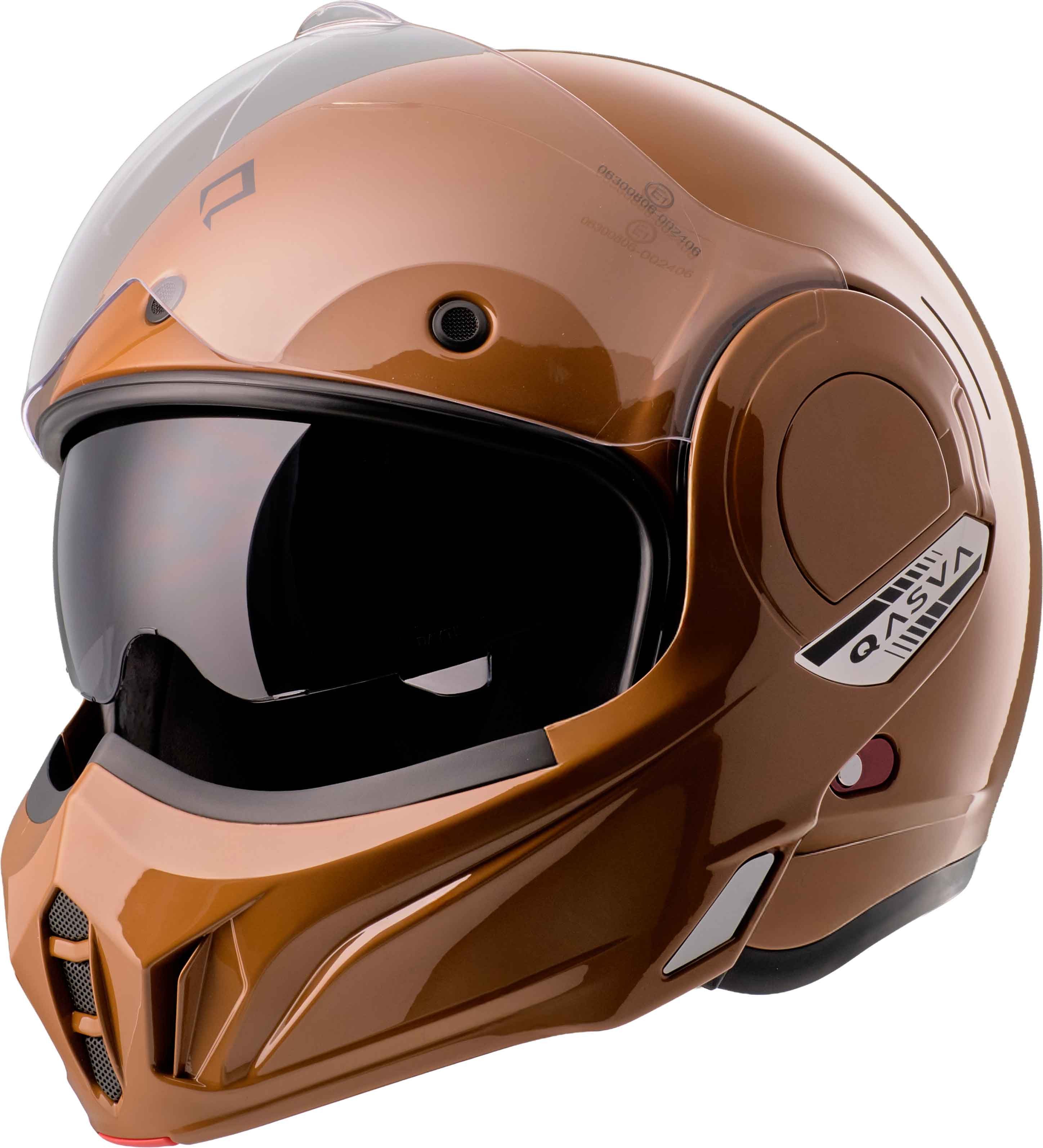 Burnout Motorradhelm Flipback Vortex Cognac