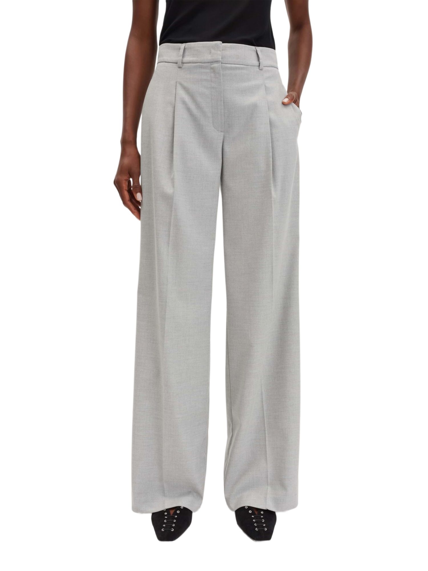 someday Stoffhose grau,Casual,Polyester,Unifarben,Wide Leg,Hoch