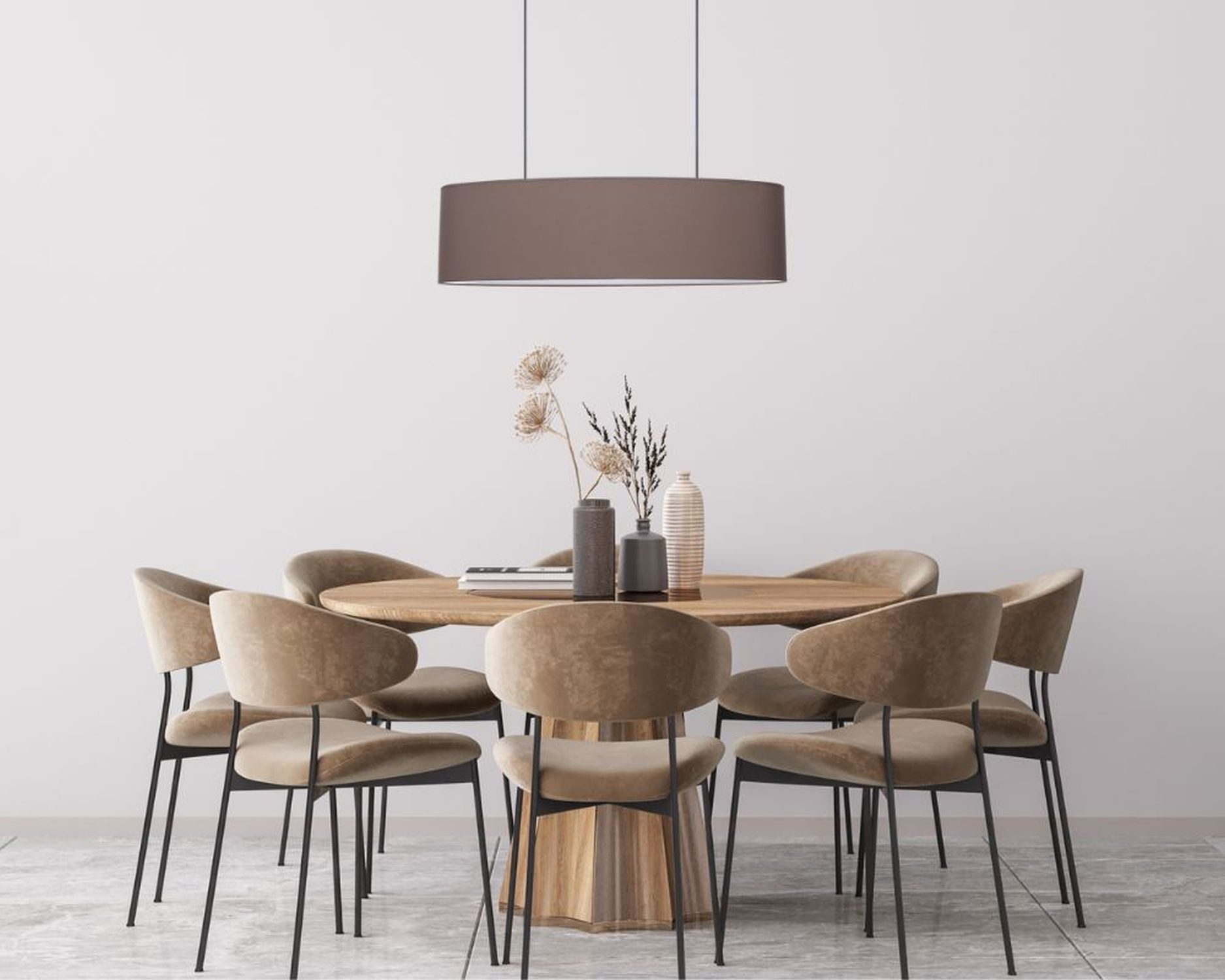 Licht-Erlebnisse Pendelleuchte FITUK, ohne Leuchtmittel, Stoff Metall H: max. 100 cm Schwarz Braun E27 2-flammig länglich