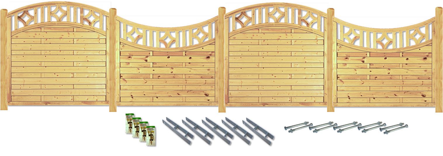 KONIFERA Sichtschutzelement ABILENE, (Komplettset inkl. Zubehör), aufgelockerte Optik in starkem Rahmen, verschiedene Längen
