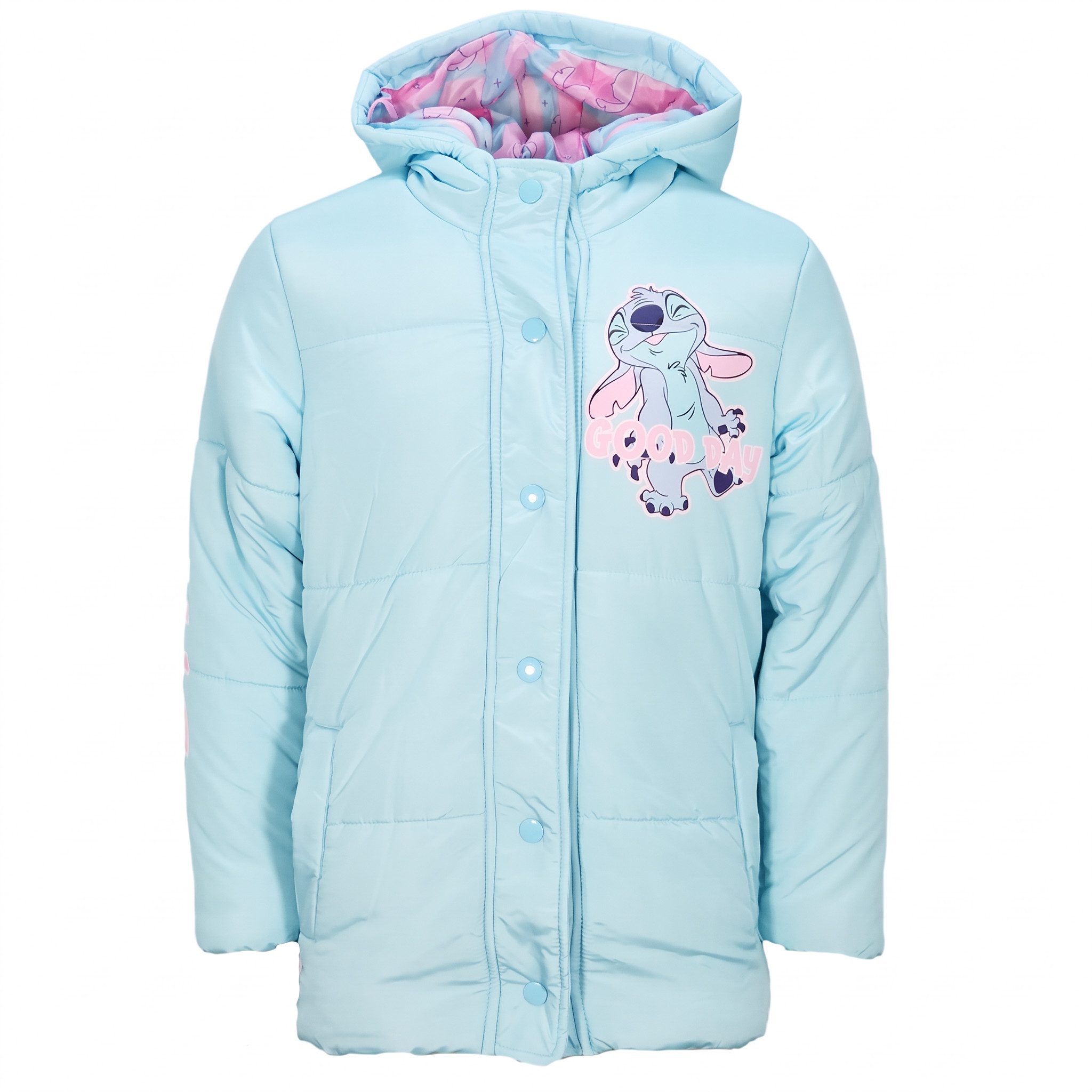 Disney Winterjacke Disney Stitch Kinder Winterjacke Mädchen Jacke mit Kapuze Gr. 92 bis 128