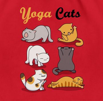 Shirtracer Turnbeutel Yoga Cats, Sprüche Statement