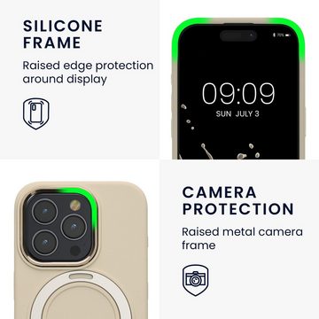kalibri Handyhülle Silikon Hülle für Apple iPhone 15 Pro -, Case kompatibel mit MagSafe - Cover mit Stand Fingerhalter