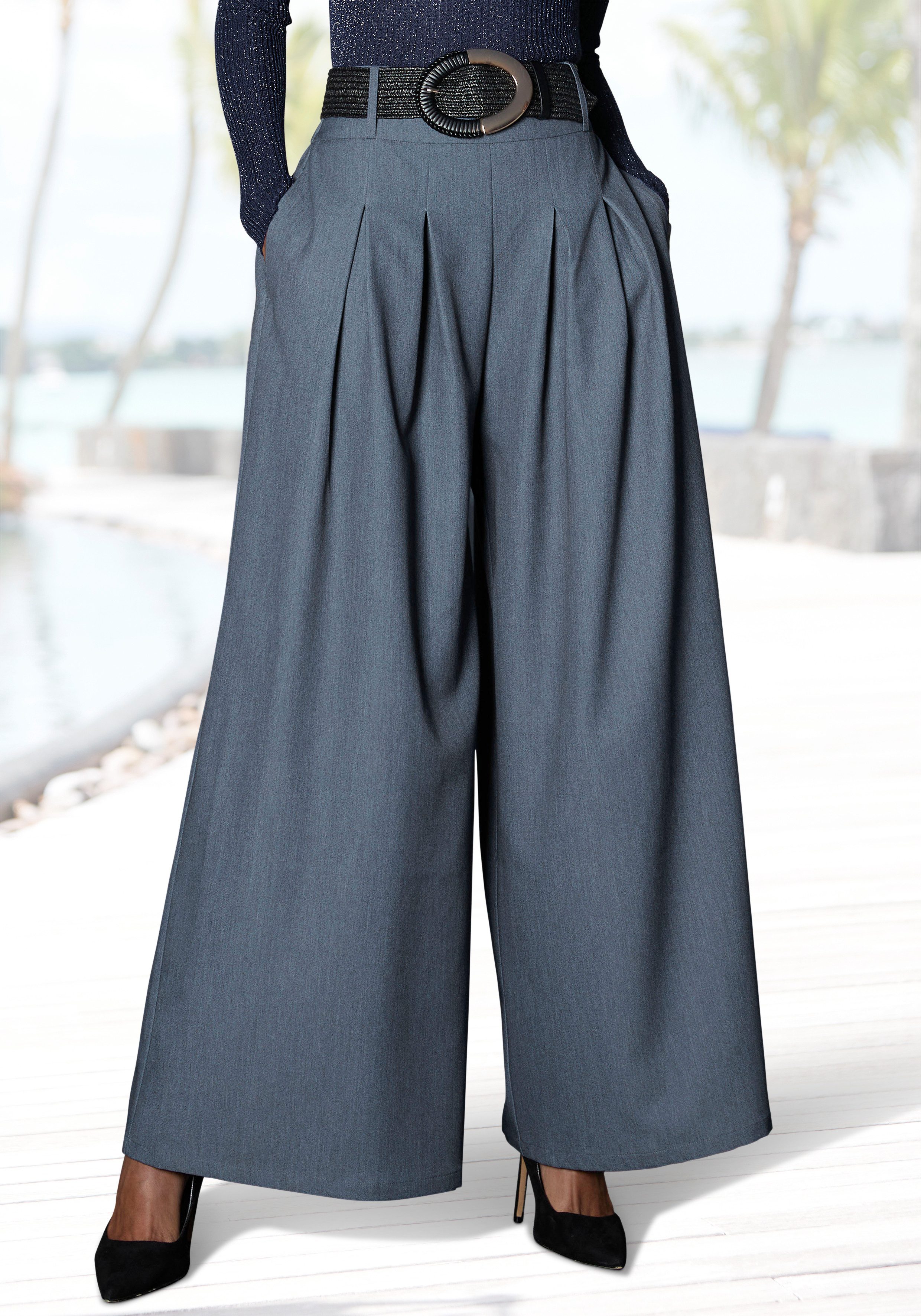 LASCANA Hosenrock mit Gürtelschlaufen, Anzughose, chic