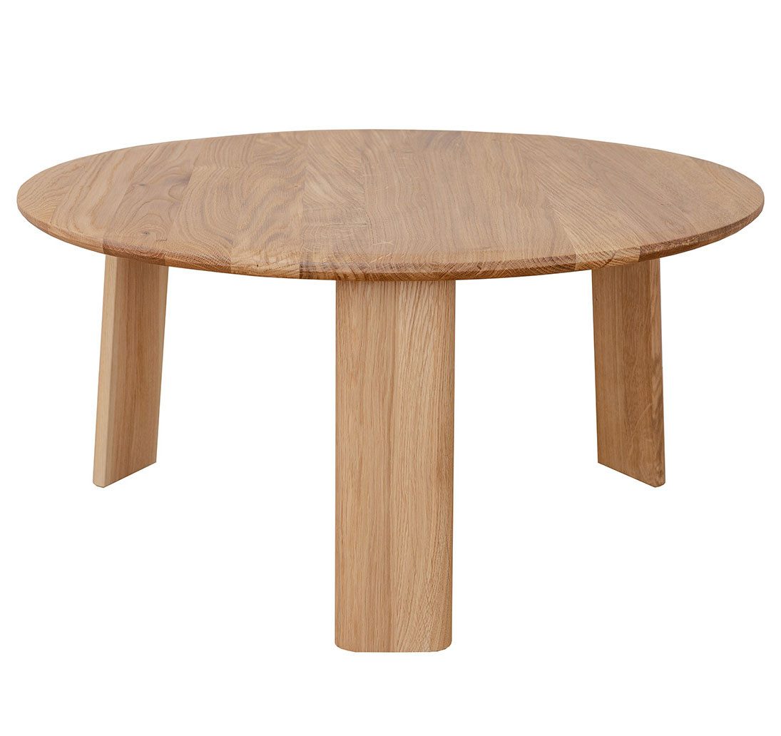 Feldmann-Wohnen Couchtisch Monti (runde Tischplatte, 1-St., Massivholz, geölte Oberfläche), Massivholz geölt / Eiche Natur / 71x71x34cm