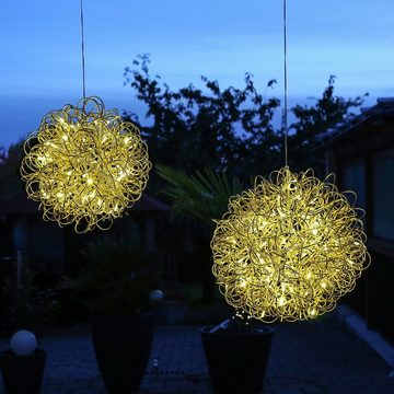 MARELIDA LED Kugelleuchte LED 3D Drahtkugel SPHERE Leuchtkugel Ball 40cm 100LED Draht für Außen, LED Classic, warmweiß (2100K bis 3000K)